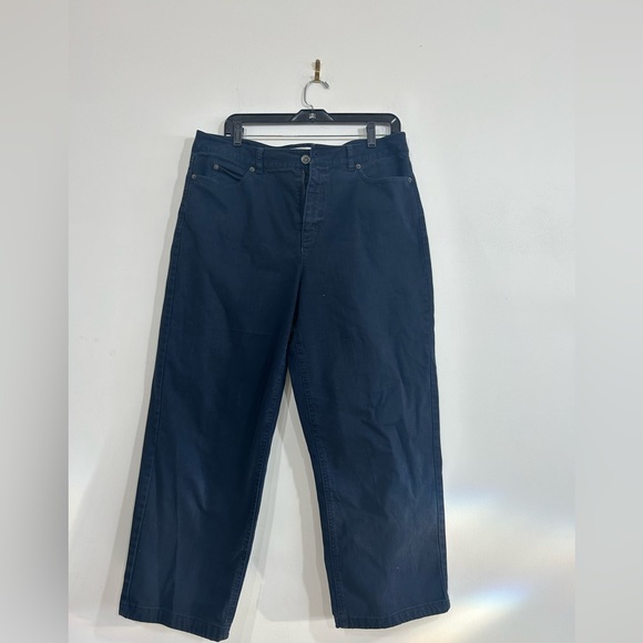 Talbots Navy Blue Cropped Pants Women’s Size 14 Long - Picture 1 of 6